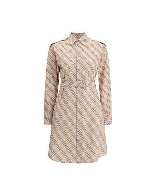 Burberry Shirt Dress Plaid Mini Women Multicolor Dresses