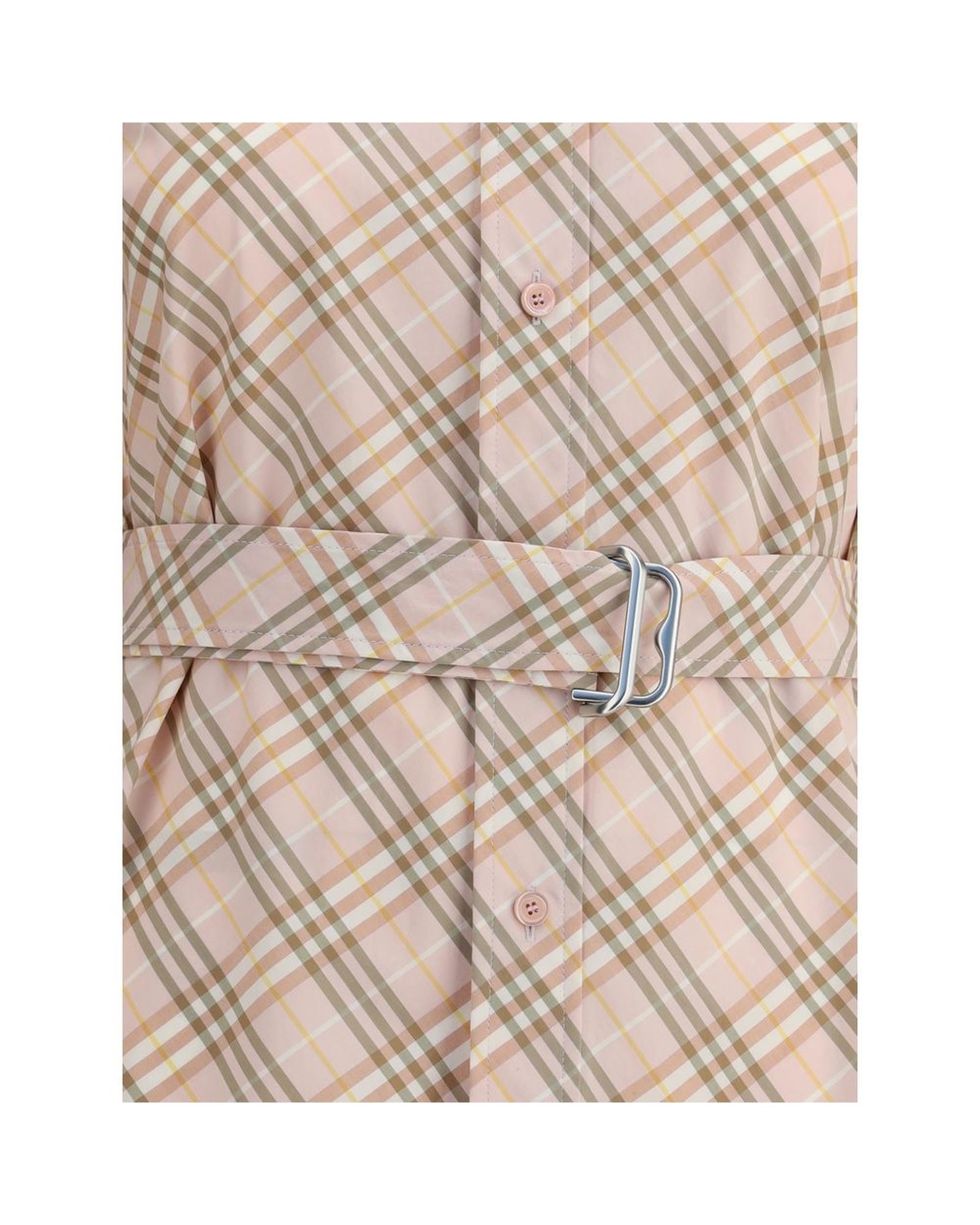 Burberry Shirt Dress Plaid Mini Women Multicolor Dresses