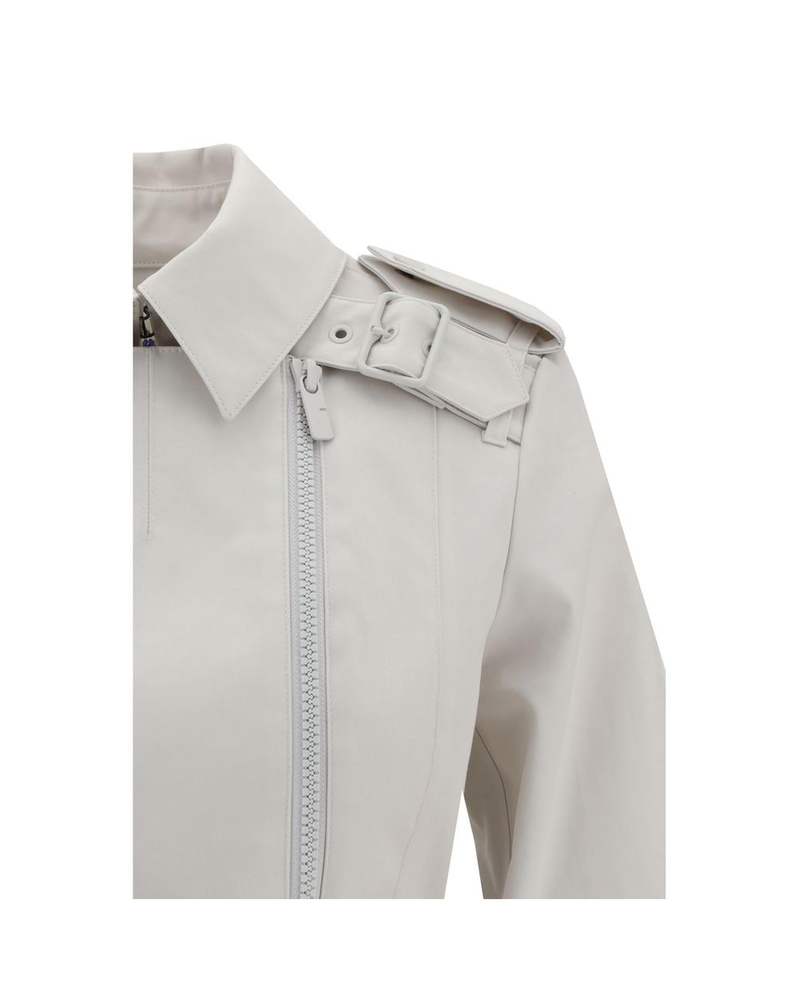 Burberry Belted Leather Trench Coat Women Beige