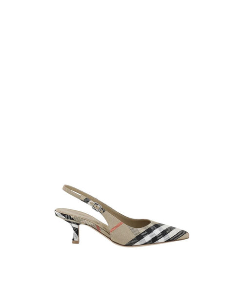 Burberry Check Slingback Kitten Heels Women Multicolor Pumps