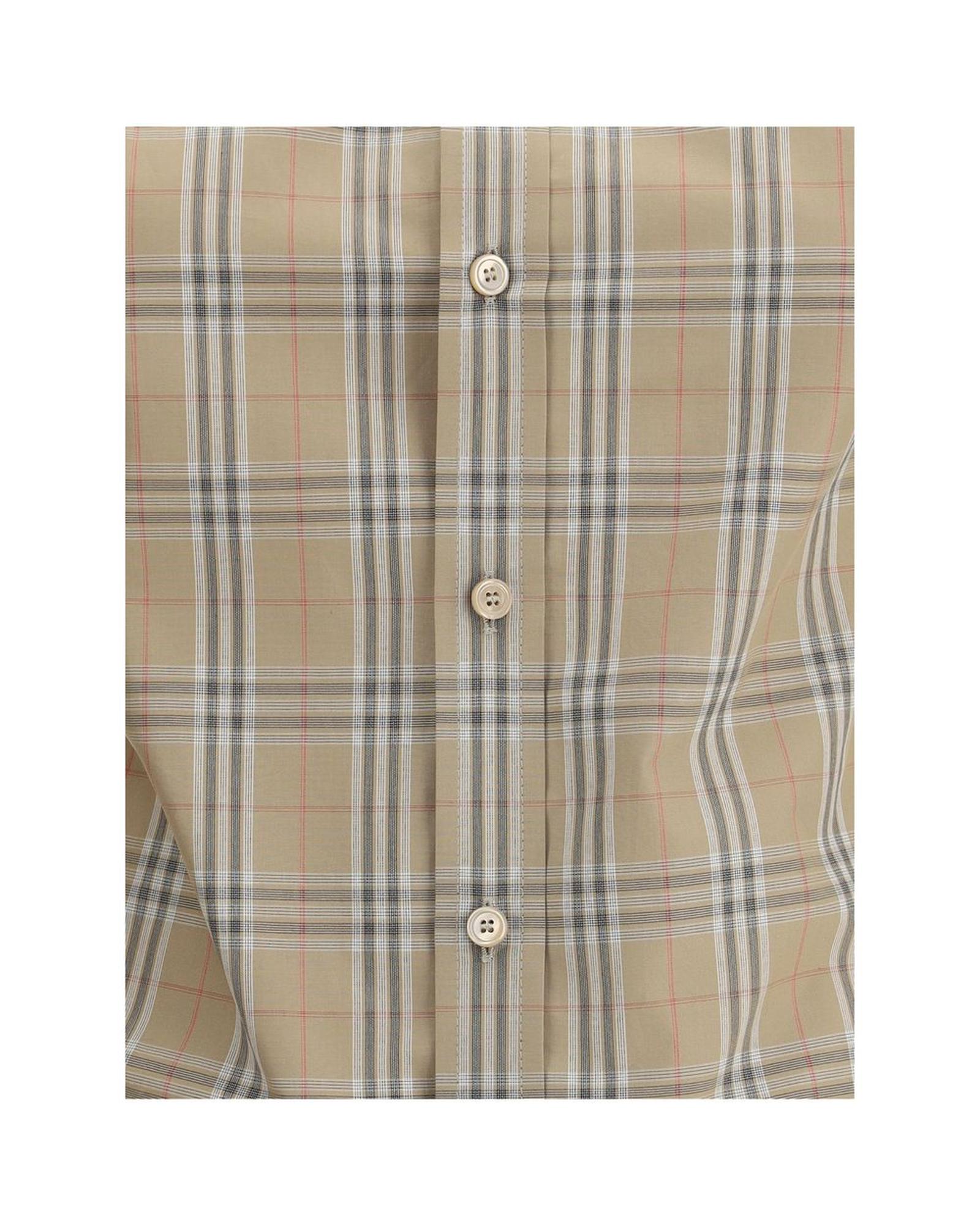 Burberry Short Sleeve Checked Shirt Side Lace Detail Women Brown