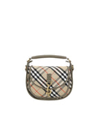 Burberry Clip Small Messenger Handbag with Equestrian Knight Detail and Archivio Check Pattern Women Multicolor Shoulder Bags