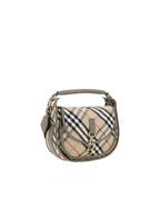 Burberry Clip Small Messenger Handbag with Equestrian Knight Detail and Archivio Check Pattern Women Multicolor Shoulder Bags