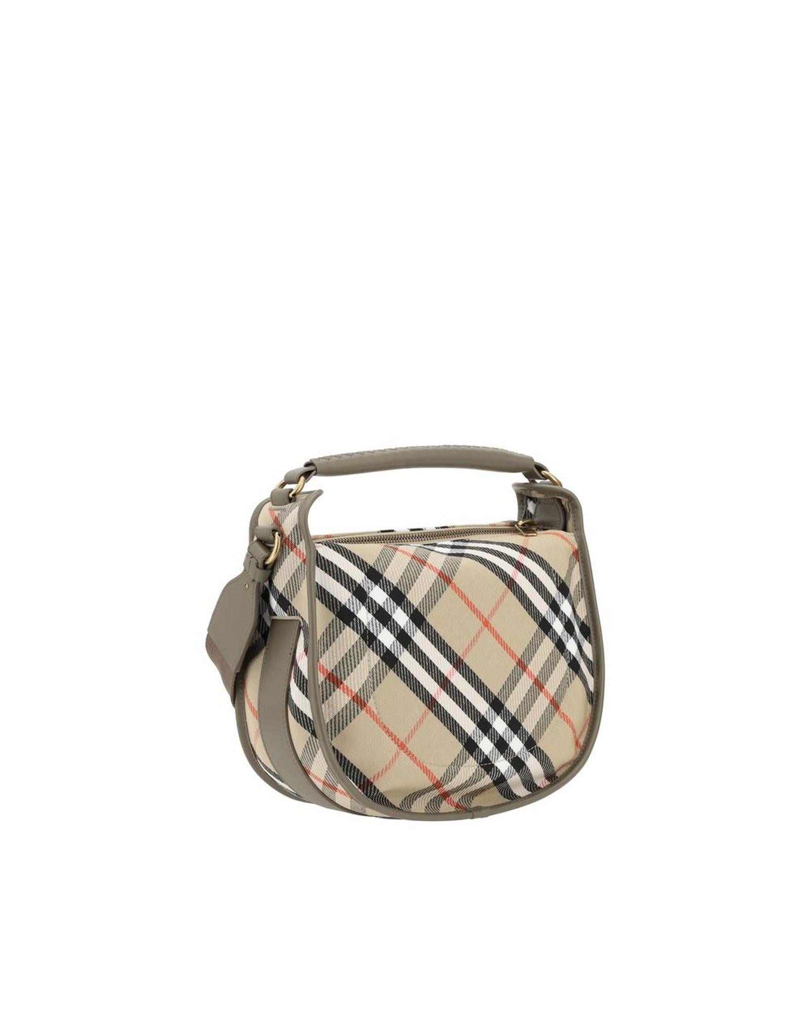 Burberry Clip Small Messenger Handbag with Equestrian Knight Detail and Archivio Check Pattern Women Multicolor Shoulder Bags