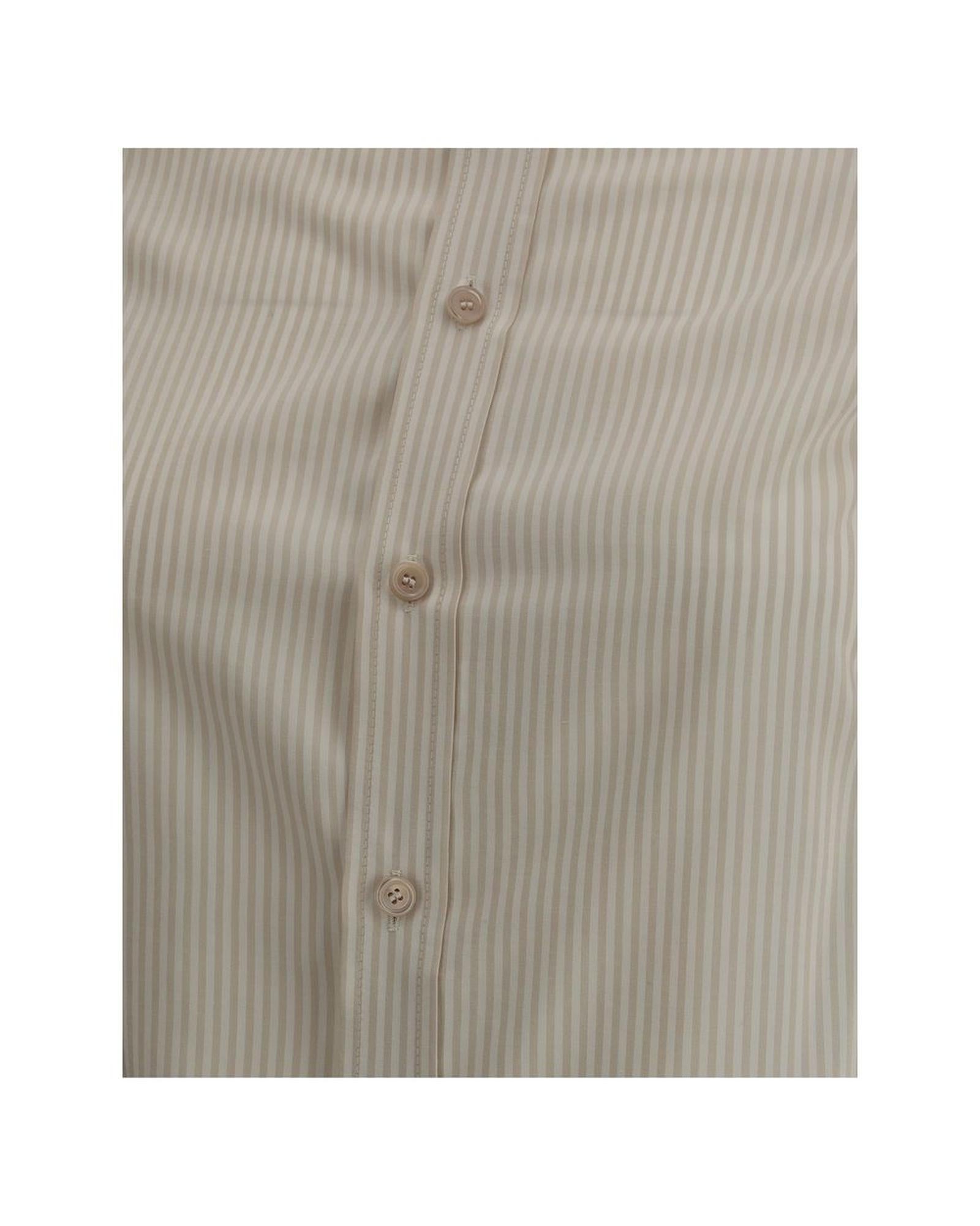 Burberry Striped Short Sleeve Shirt Women Beige