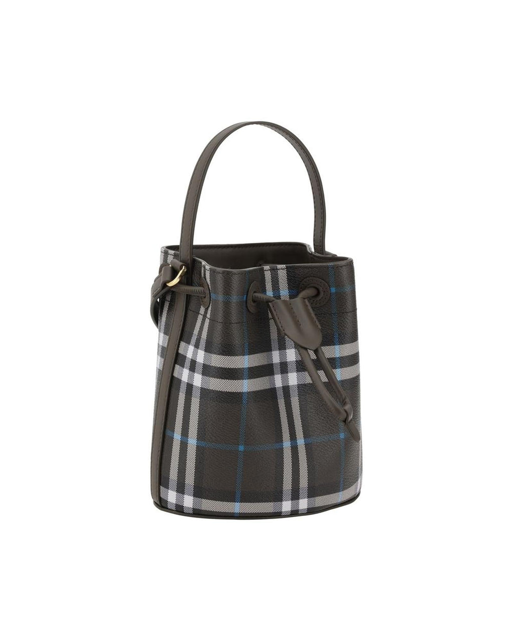 Burberry Archivio Check Leather Bucket Bag with Adjustable Strap and Top Drawstring Closure Women Multicolor Messenger Bags