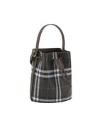 Burberry Archivio Check Leather Bucket Bag with Adjustable Strap and Top Drawstring Closure Women Multicolor Messenger Bags