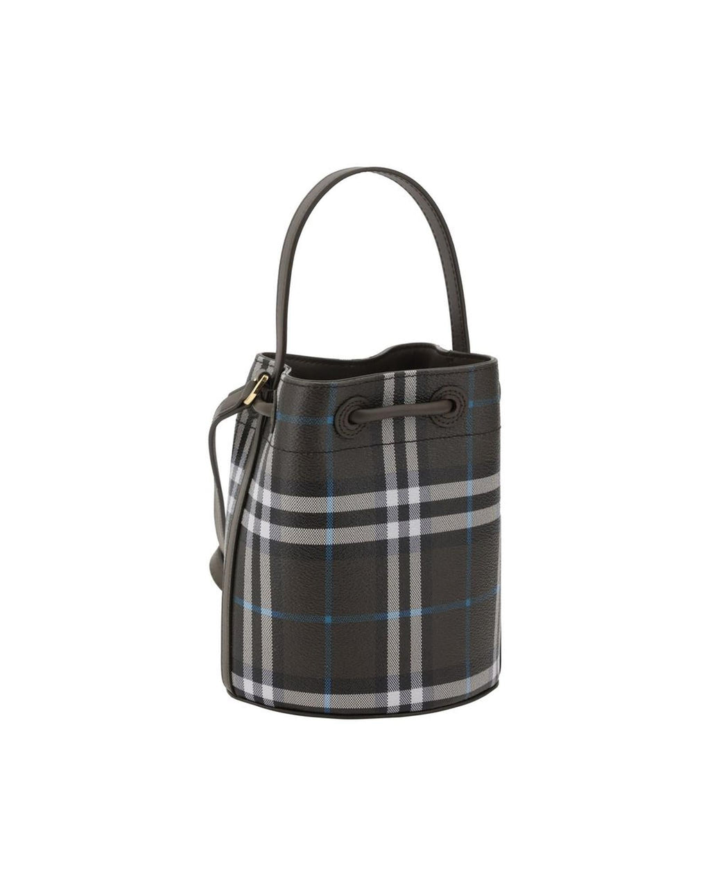 Burberry Archivio Check Leather Bucket Bag with Adjustable Strap and Top Drawstring Closure Women Multicolor Messenger Bags