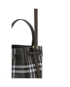 Burberry Archivio Check Leather Bucket Bag with Adjustable Strap and Top Drawstring Closure Women Multicolor Messenger Bags