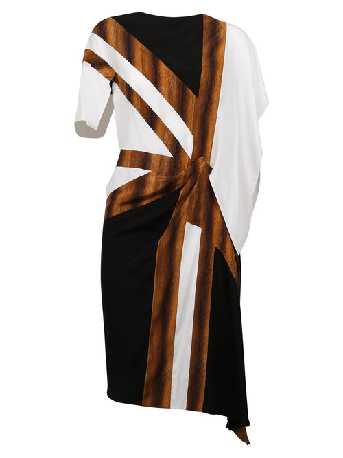 BURBERRY Elegant Silk Mini Dress with Asymmetric Draped Detail