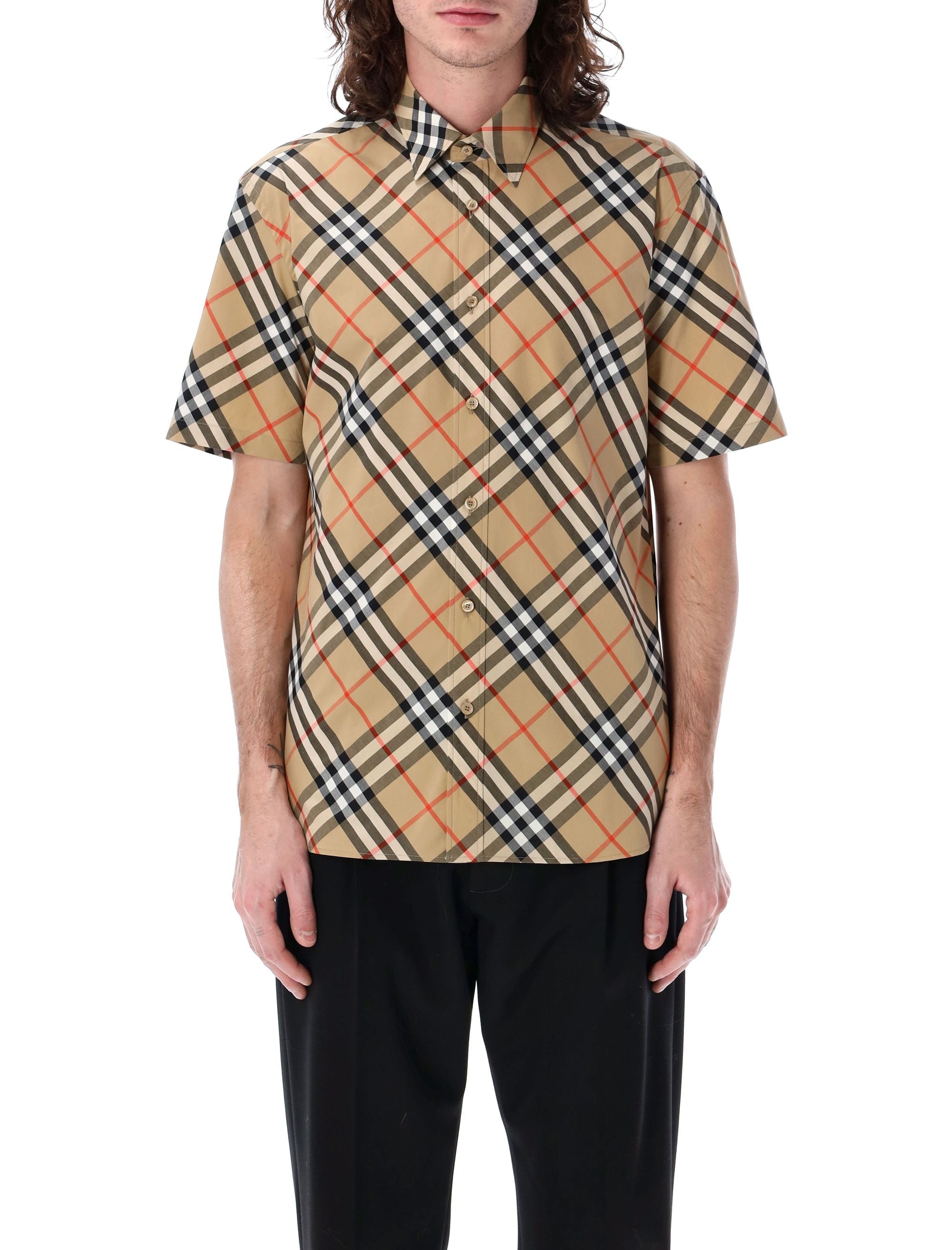 BURBERRY Check Cotton Shirt - Size L