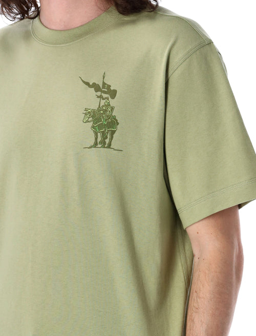 BURBERRY Men's Regular Fit Cotton T-Shirt with Equestrian Design - Size L