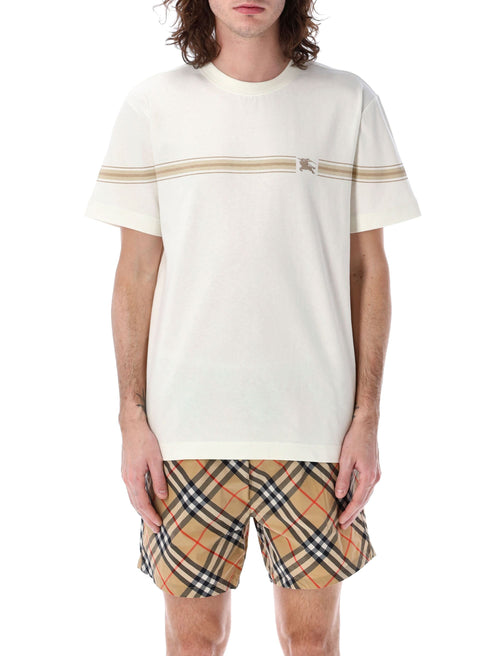 BURBERRY Striped Cotton T-Shirt - Slim Fit, Size L