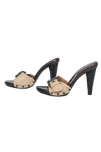 Bottega Veneta - Beige Woven Leather Mule Pumps w/ Buckles Sz 7.5