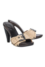 Bottega Veneta - Beige Woven Leather Mule Pumps w/ Buckles Sz 7.5