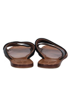 Bottega Veneta - Black & Tan Woven Leather Crisscross Slide Sandals Sz 8