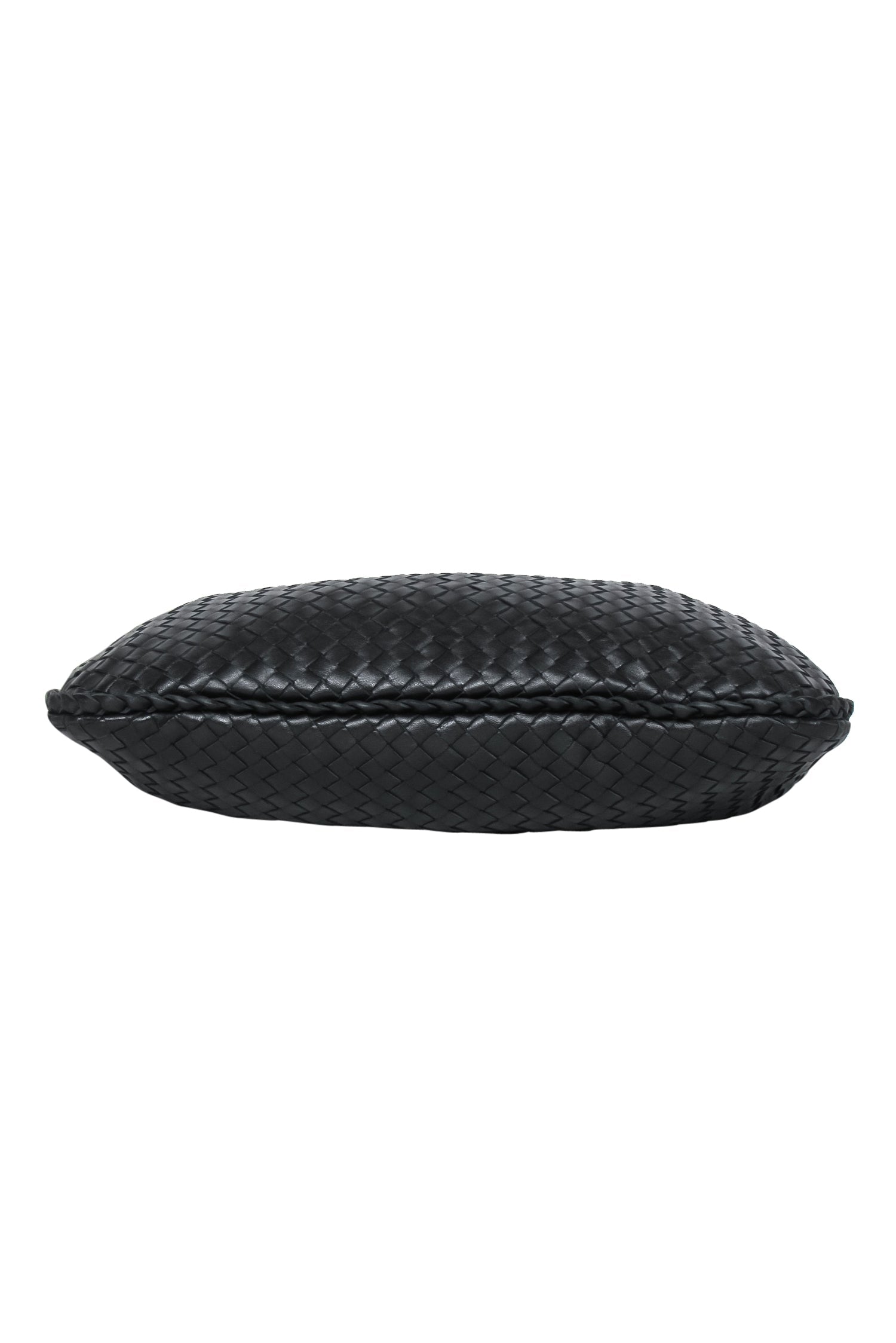 Bottega Veneta - Black Woven Leather "Intrecciato" Hobo Bag