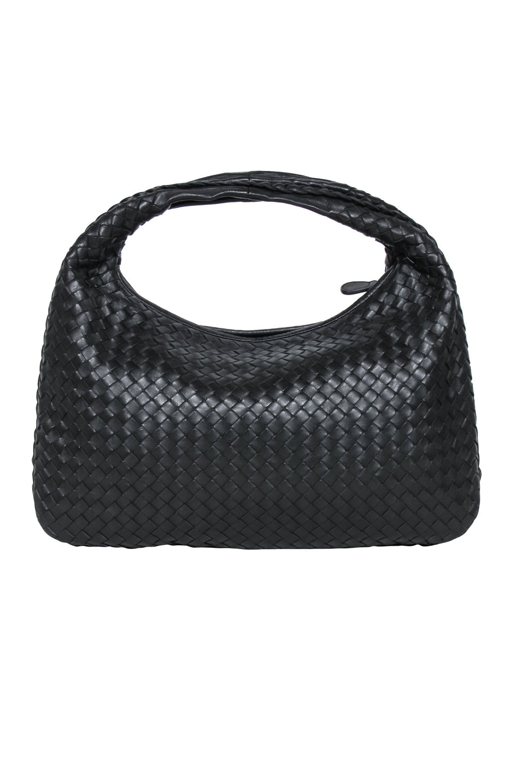 Bottega Veneta - Black Woven Leather "Intrecciato" Hobo Bag