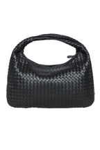 Bottega Veneta - Black Woven Leather "Intrecciato" Hobo Bag