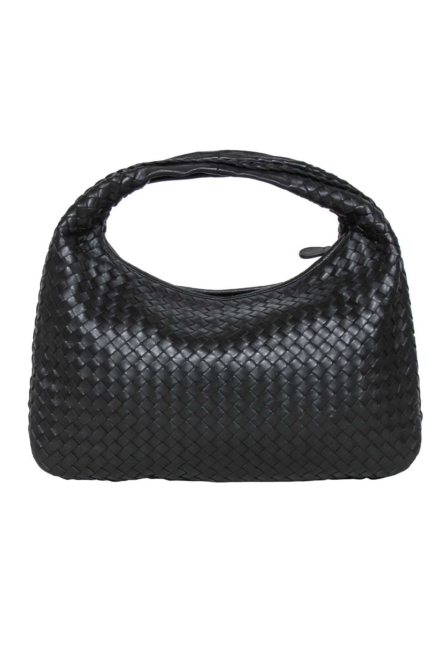 Bottega Veneta - Black Woven Leather "Intrecciato" Hobo Bag
