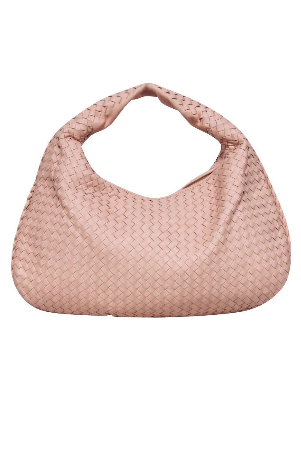 Bottega Veneta - Blush Pink Woven Leather "Intrecciato"Shoulder Bag