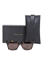 Bottega Veneta - Brown Tortoise Rectangular Sunglasses