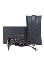 Bottega Veneta - Brown Tortoise Rectangular Sunglasses