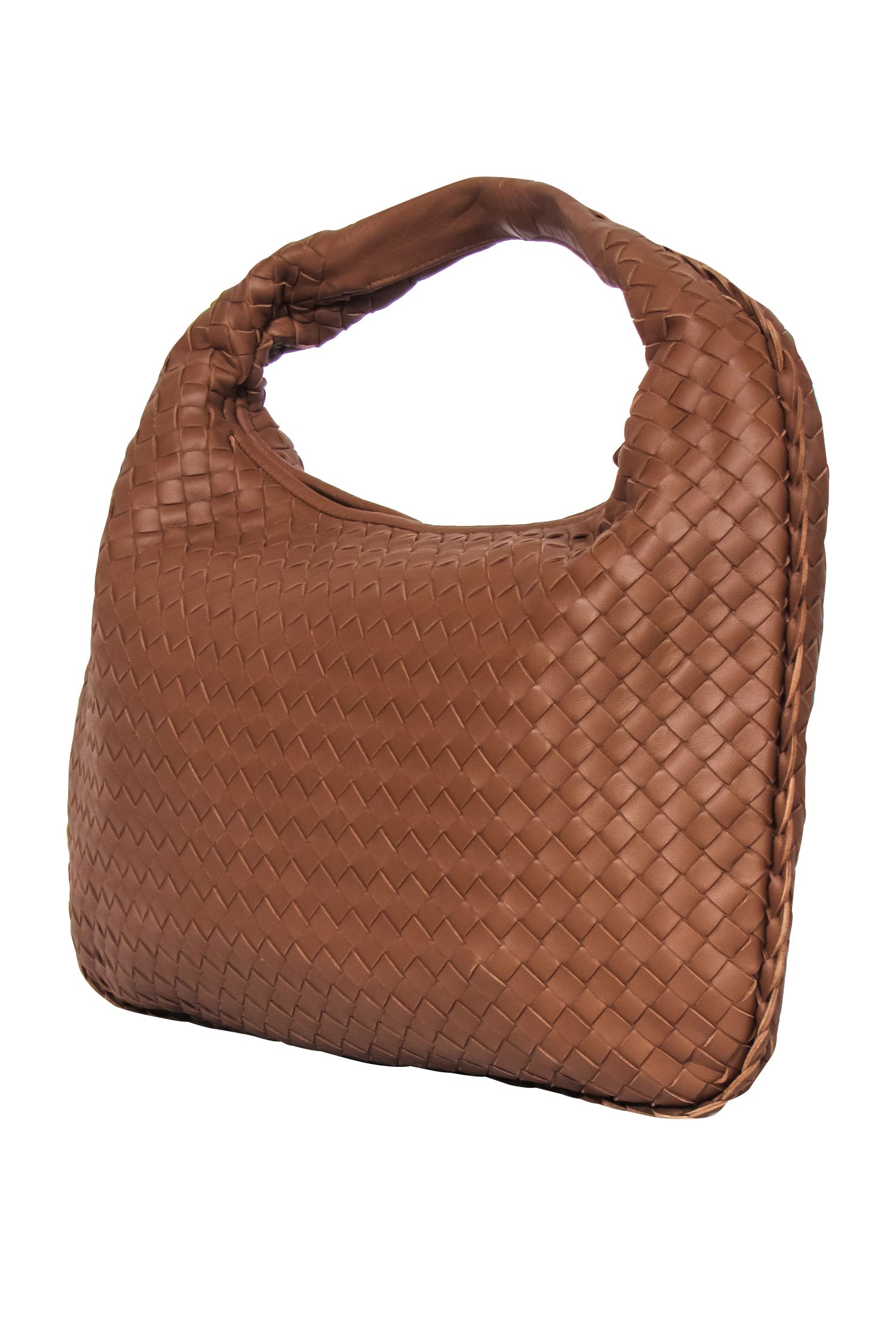 Bottega Veneta - Brown Woven Leather Hobo Bag