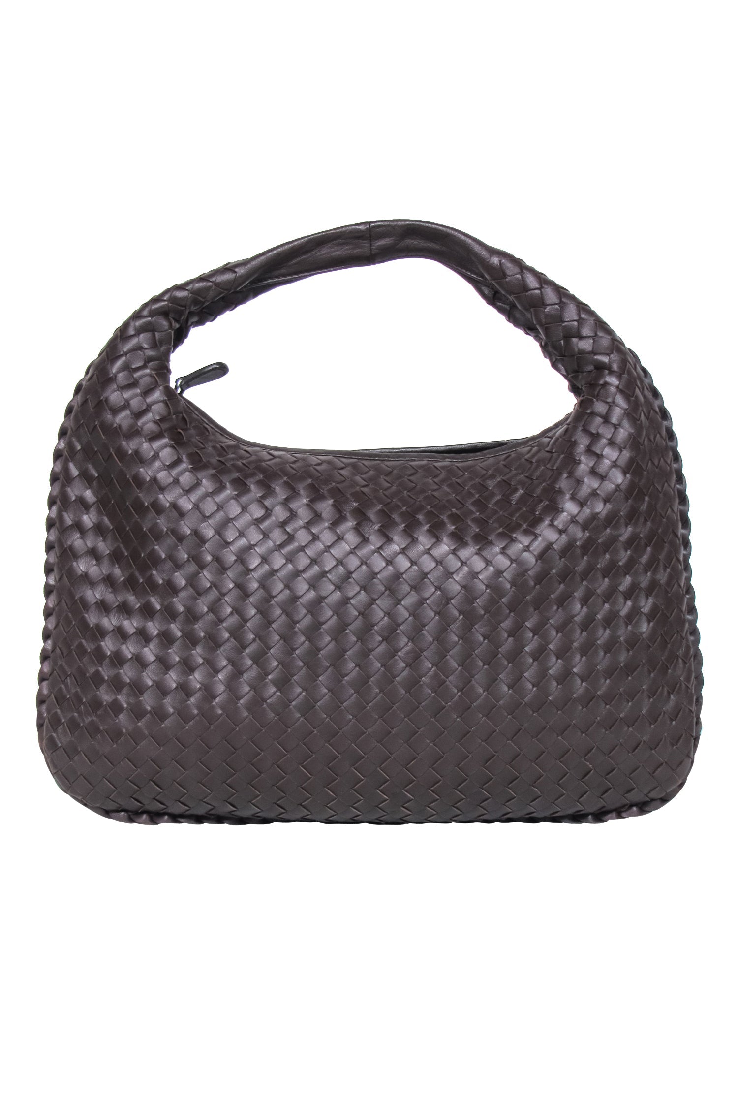 Bottega Veneta - Dark Brown Woven Leather "Intrecciato" Hobo Bag