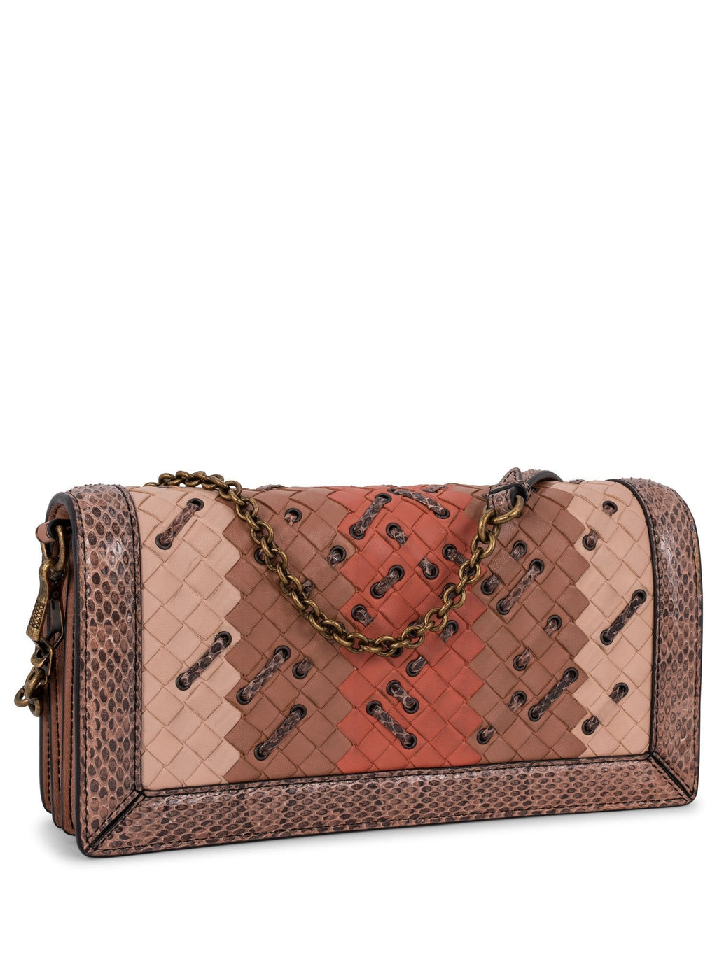 Bottega Veneta Intrecciato Club Stitch Knot Crossbody Bag Tan