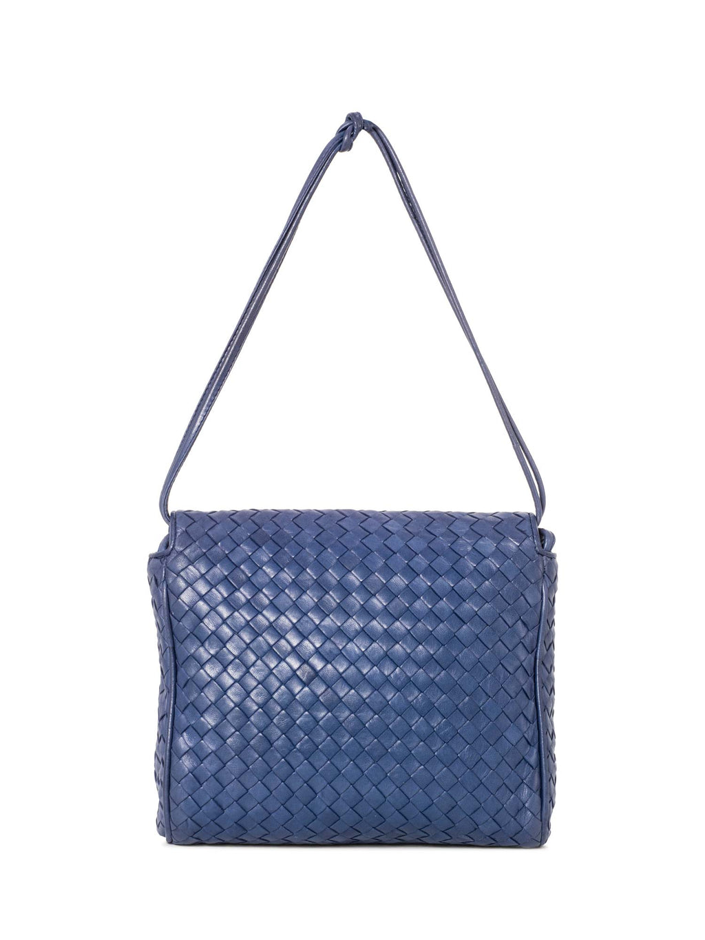 Bottega Veneta Intrecciato Flap Crossbody Bag Blue