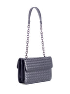 Bottega Veneta Intrecciato Leather Double Flap Bag Black