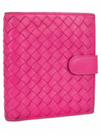 Bottega Veneta Intrecciato Leather Square Wallet Pink
