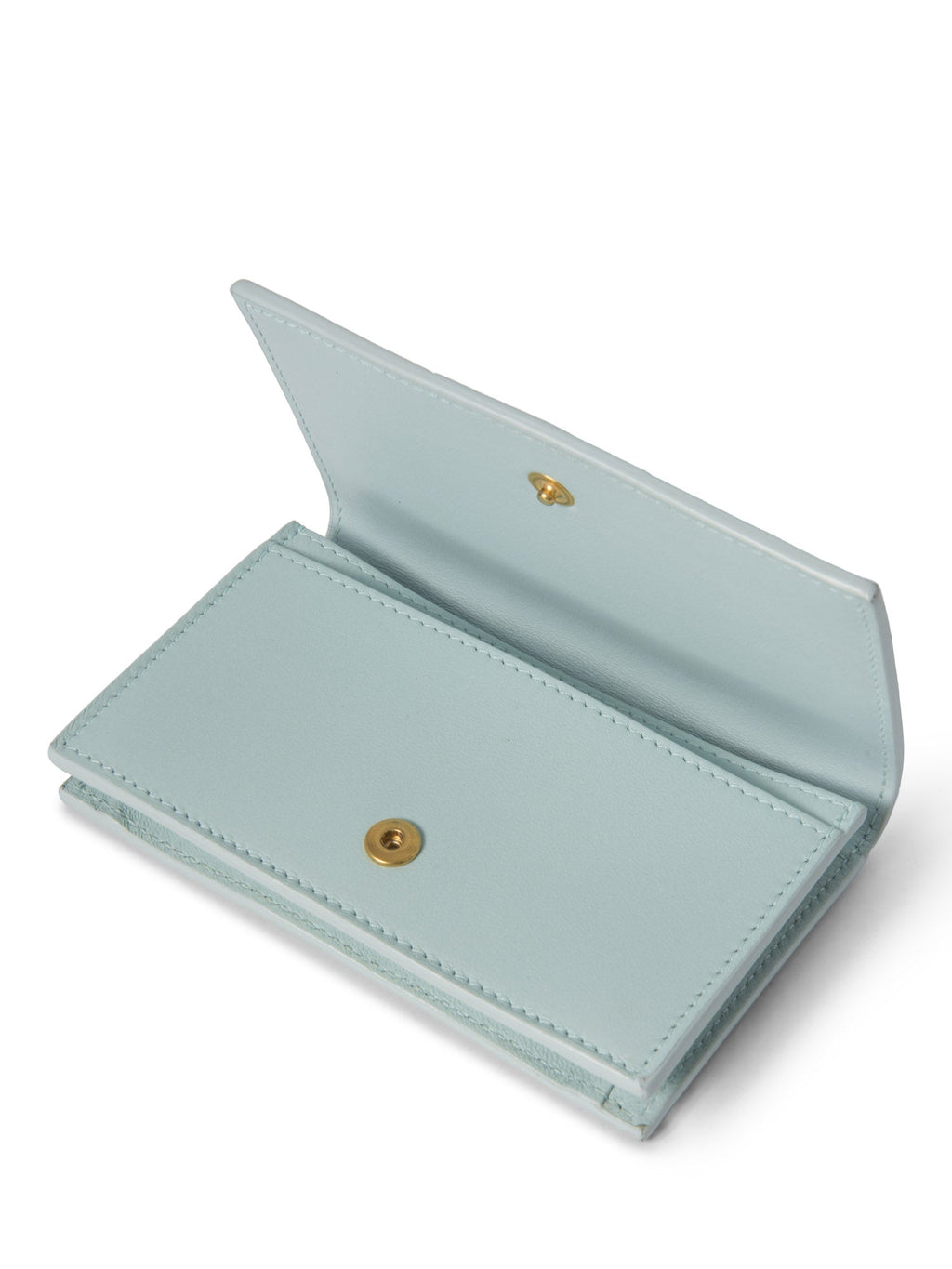 Bottega Veneta Leather Intercciato Wallet Mint Blue