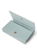 Bottega Veneta Leather Intercciato Wallet Mint Blue