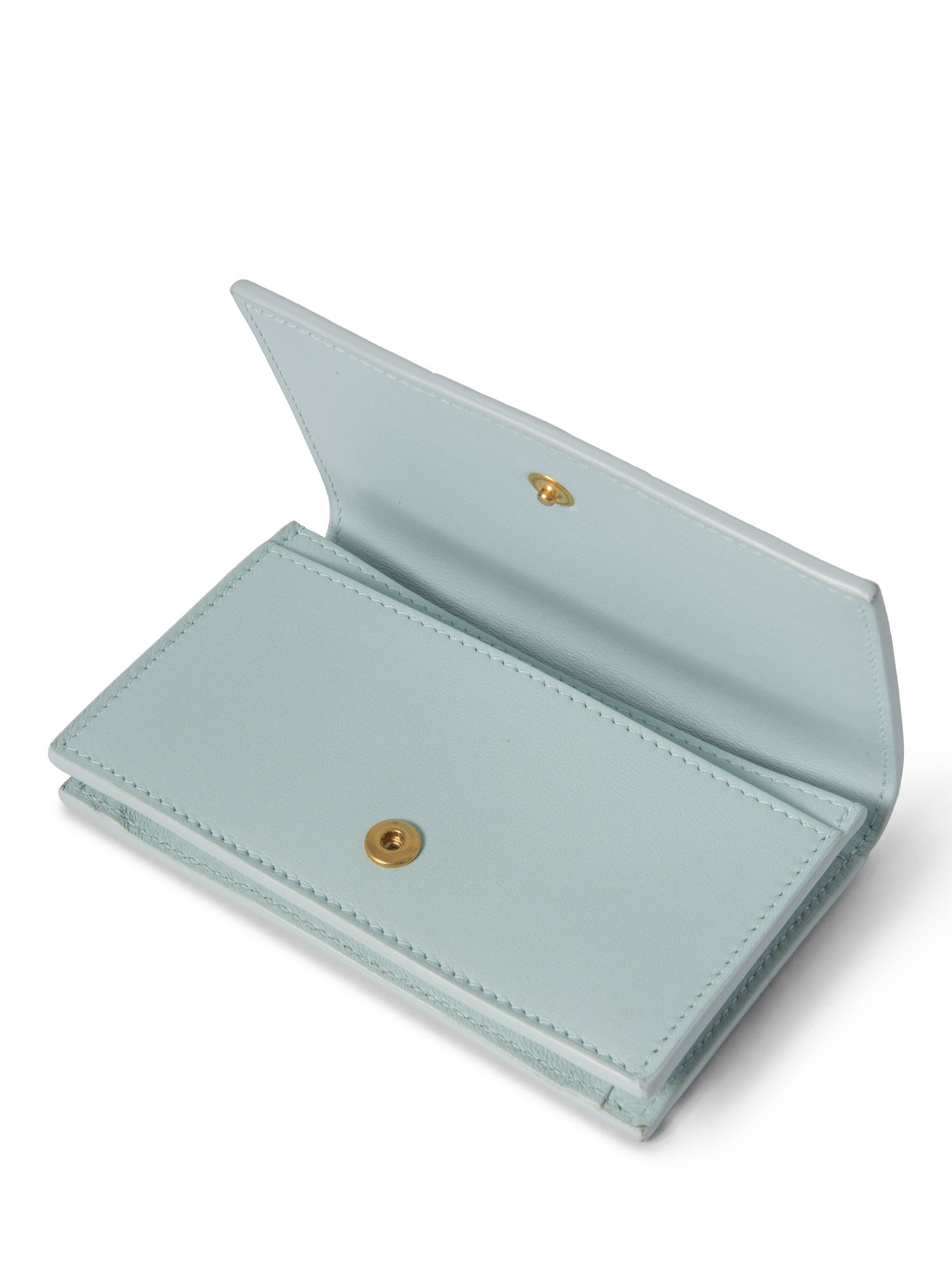 Bottega Veneta Leather Intercciato Wallet Mint Blue