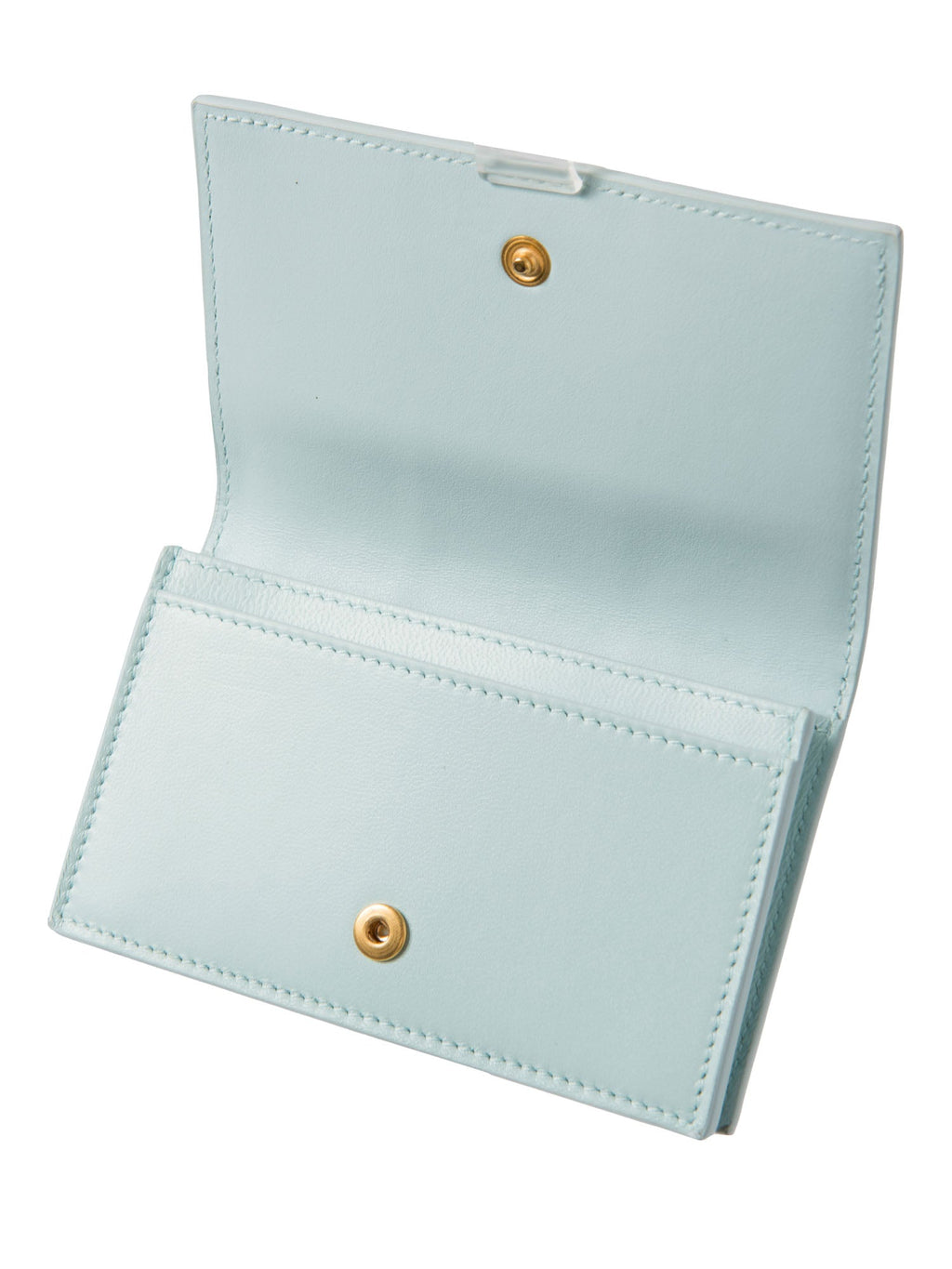 Bottega Veneta Leather Intercciato Wallet Mint Blue