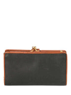 Bottega Veneta Leather Kisslock Wallet Black Brown