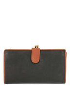 Bottega Veneta Leather Kisslock Wallet Black Brown