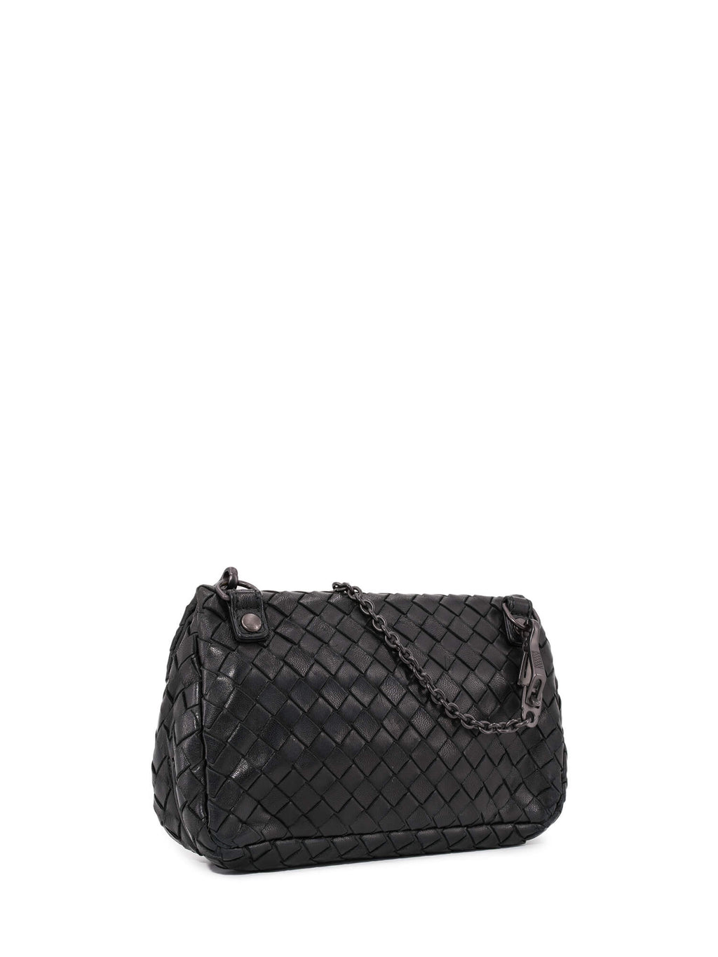 Bottega Veneta Leather Messenger Bag Black