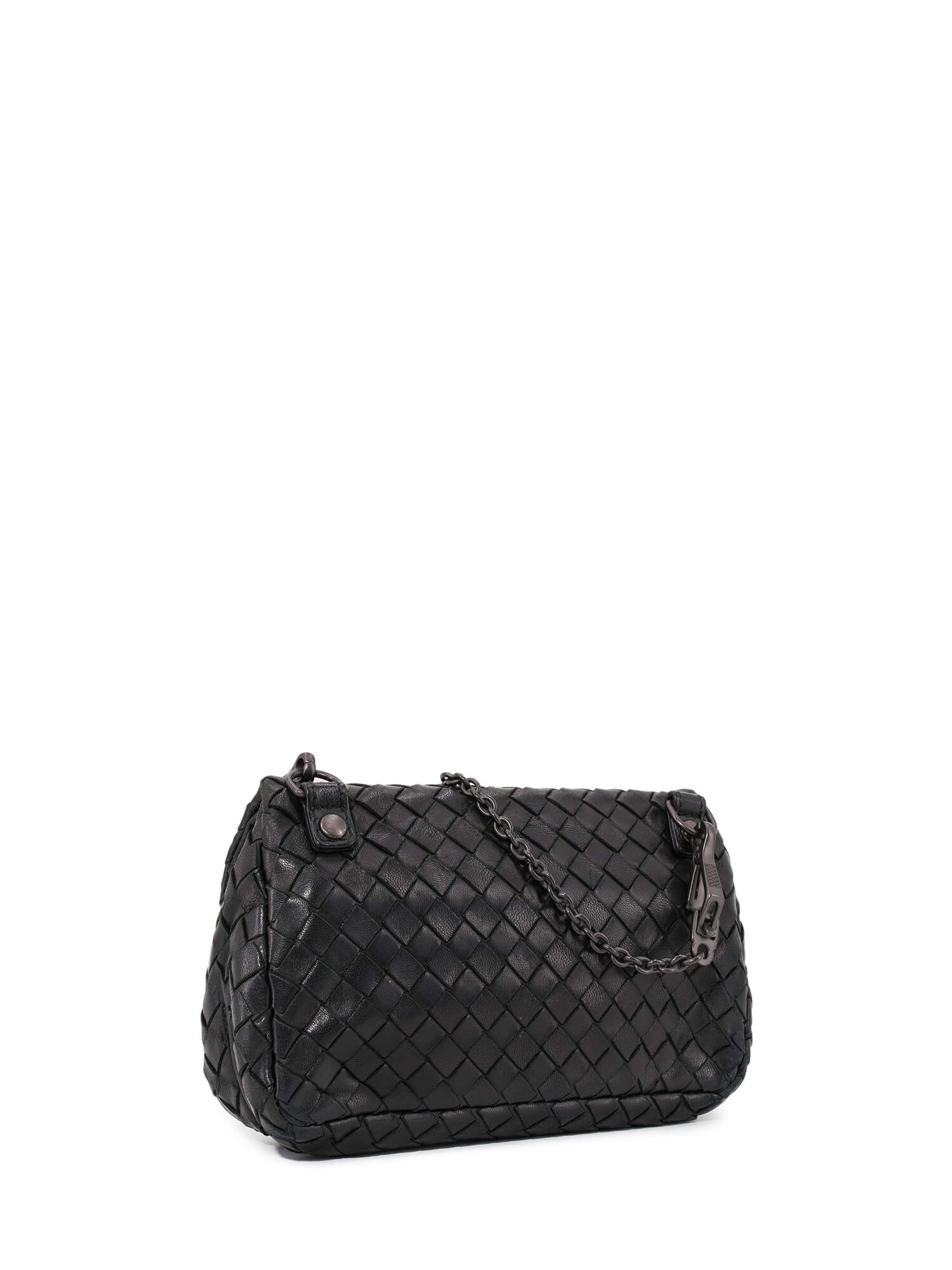 Bottega Veneta Leather Messenger Bag Black