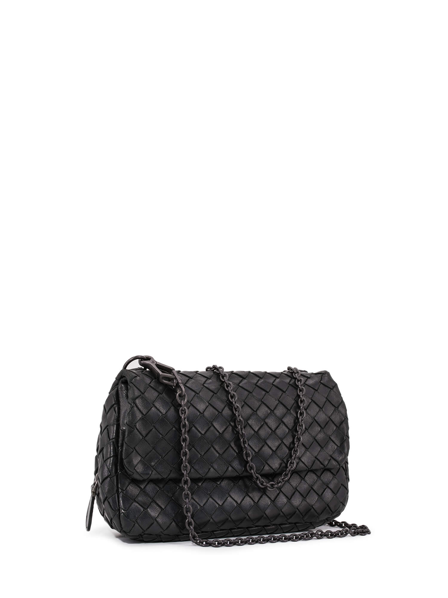 Bottega Veneta Leather Messenger Bag Black