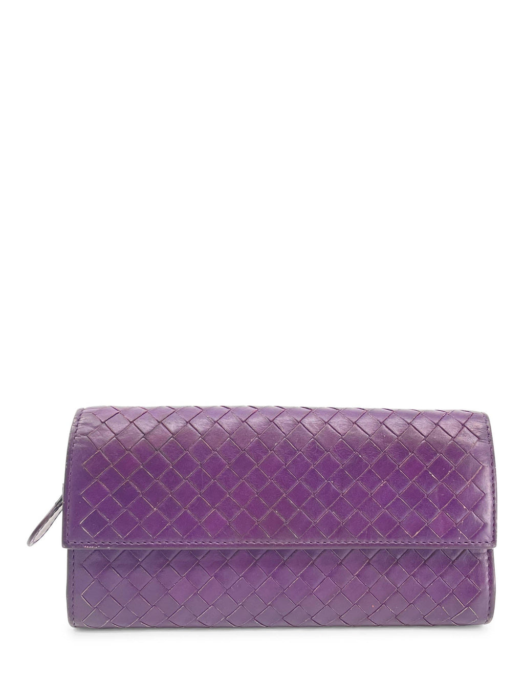 Bottega Veneta Nappa Intrecciato Flap Wallet Purple