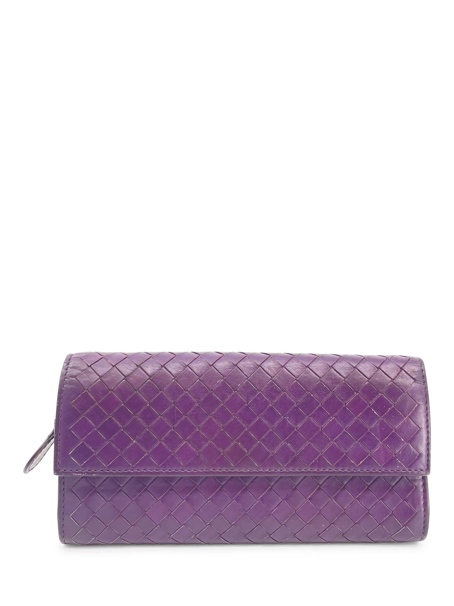 Bottega Veneta Nappa Intrecciato Flap Wallet Purple