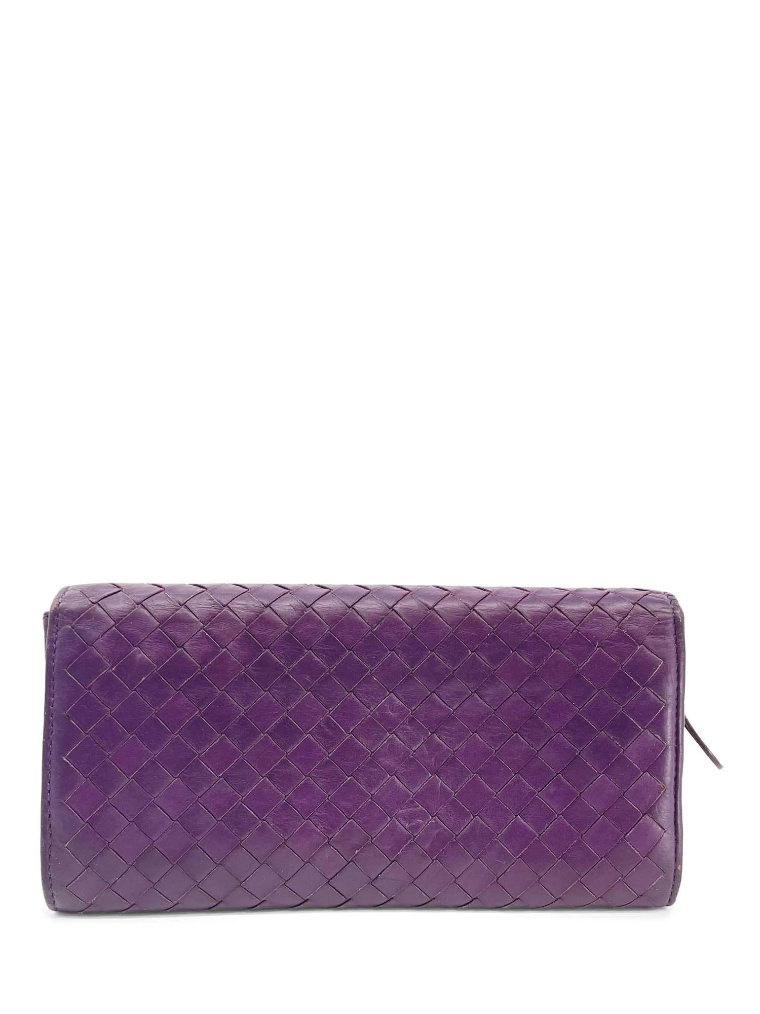 Bottega Veneta Nappa Intrecciato Flap Wallet Purple