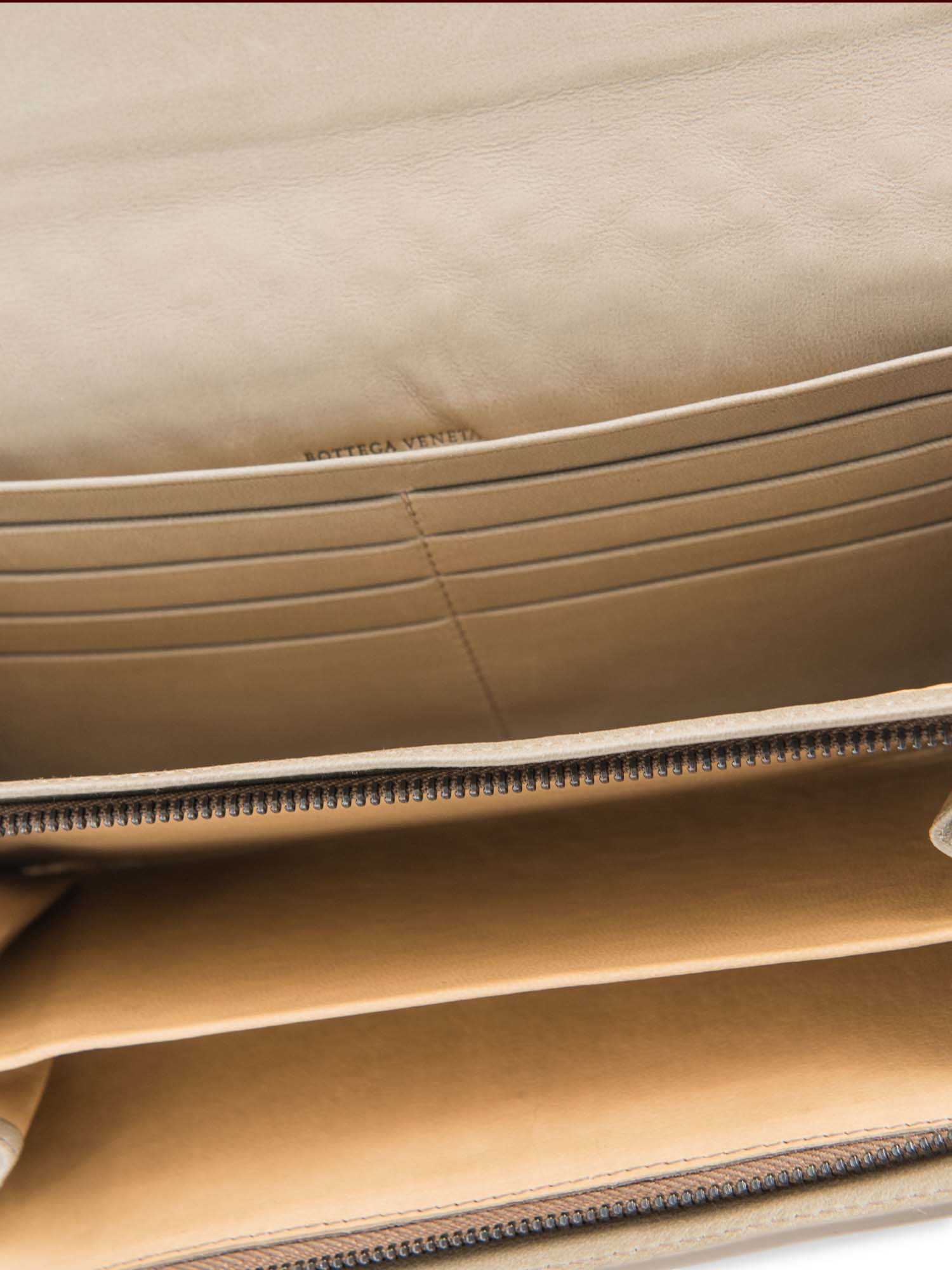 Bottega Veneta Nappa Intrecciato Flap Wallet Taupe