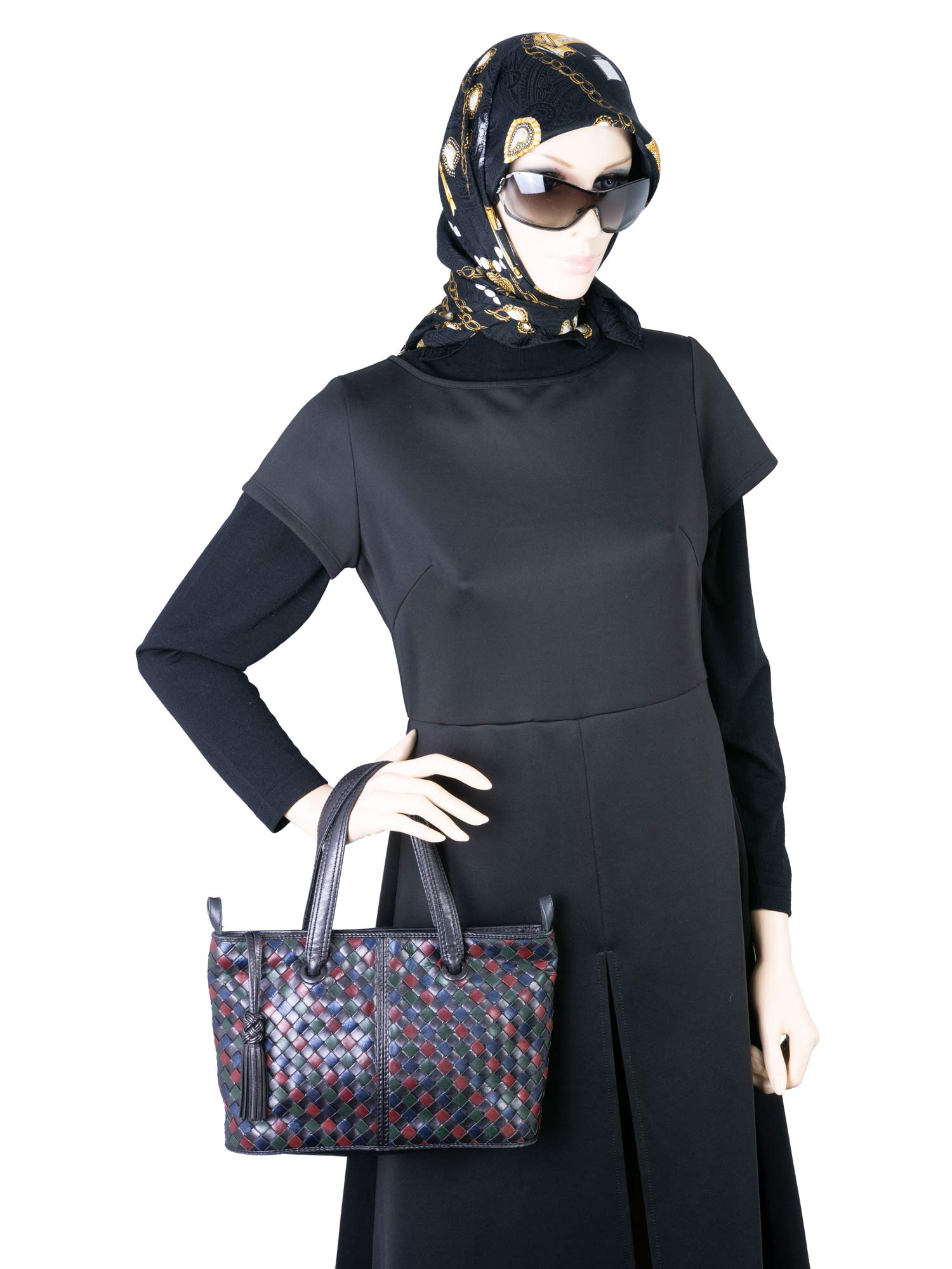 Bottega Veneta Nappa Intrecciato Tassel Messenger Bag Black