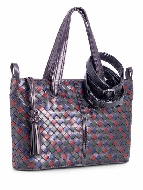 Bottega Veneta Nappa Intrecciato Tassel Messenger Bag Black
