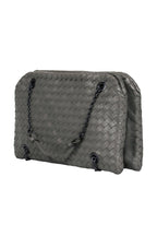Bottega Veneta - Olive Green Woven Handbag w/ Chain Strap