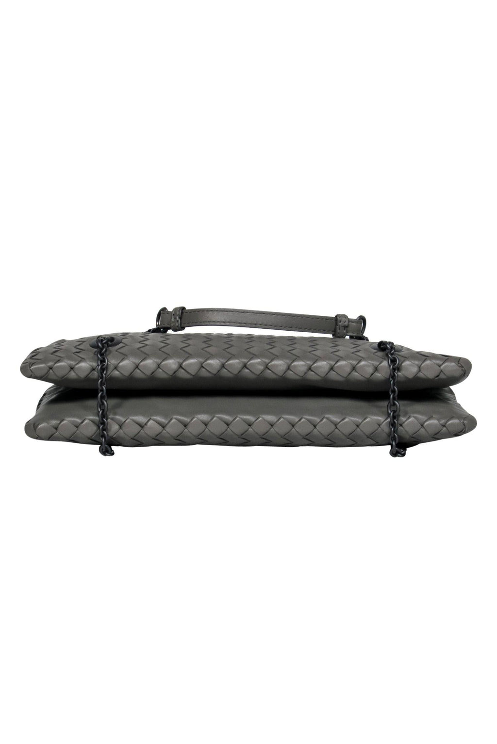 Bottega Veneta - Olive Green Woven Handbag w/ Chain Strap